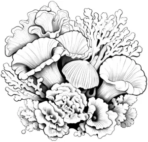 ausmalbild-mit-pilzen-und-korallen