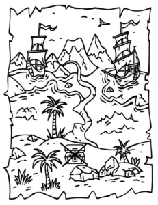 ausmalbild-mit-piratenschiffen-in-malerischer-landschaft