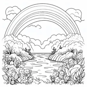 ausmalbild-mit-regenbogen-und-wasserlandschaft