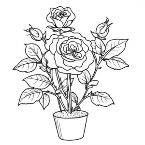 ausmalbild-mit-rosenpflanze-im-blumentopf