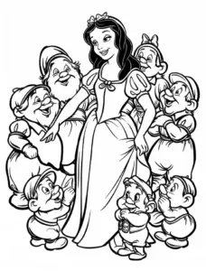 ausmalbild-mit-schneewittchen-und-sieben-zwerge