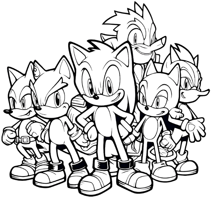 ausmalbild-mit-sonic-und-freunden-in-aktion