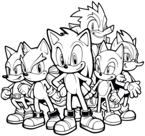 ausmalbild-mit-sonic-und-seinen-freunden