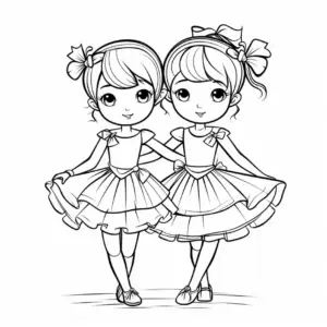 ausmalbild-mit-tanzenden-maedchen-in-ballettkleidern