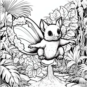 ausmalbild-mit-tier-und-schmetterlingsfluegeln-im-dschungel