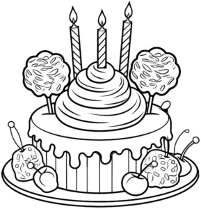 ausmalbild-mit-torte-und-kerzen