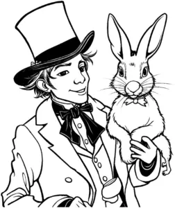 ausmalbild-mit-zauberer-und-hasen