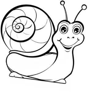 ausmalbild-niedliche-schnecke-mit-spiralschalentyp