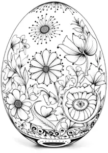 ausmalbild-osterei-mit-blumen-und-pflanzen