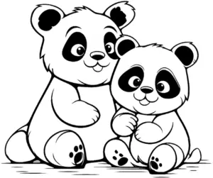 ausmalbild-panda-und-baby-in-liebevoller-umarmung