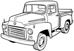 ausmalbild-pickup-truck-mit-offener-ladeflaeche