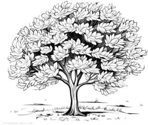 ausmalbild-praechtiger-baum-mit-ueppigem-laub