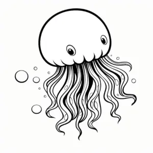 ausmalbild-quallen-mit-langen-tentakeln-und-blasen