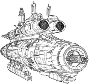 ausmalbild-raumschiff-mit-technischen-details-und-futuristischen-formen