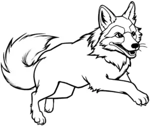 ausmalbild-rotfuchs-beim-springen