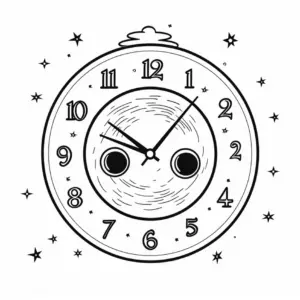 ausmalbild-runde-uhr-mit-mond-design-und-sternen