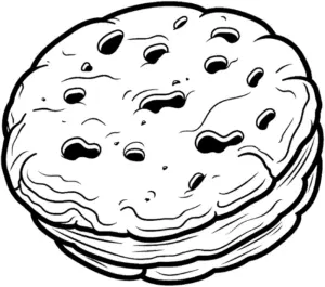 ausmalbild-runder-keks-mit-vielen-loechern