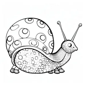 ausmalbild-schnecke-mit-buntem-muster