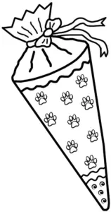 ausmalbild-schultuete-mit-pfotenabdruecken