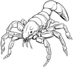 ausmalbild-skorpion-mit-detaillierten-koerperteilen