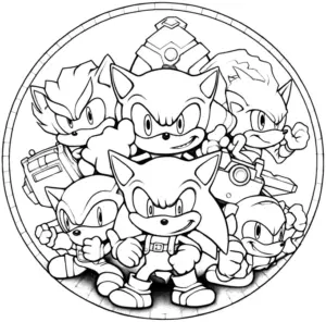 ausmalbild-sonic-und-freunde-in-action