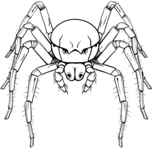 ausmalbild-spinne-mit-langen-beinen-und-rundem-koerper