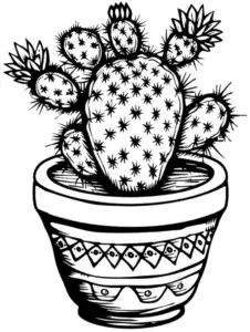 ausmalbild-stacheliger-kaktus-im-topf