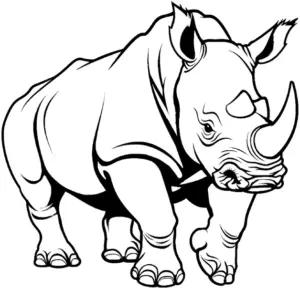 ausmalbild-starkes-nashorn-mit-klaren-konturen