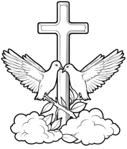 ausmalbild-tauben-und-kreuz-motiv-fuer-kreative-gestaltung