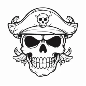 ausmalbild-totenkopf-mit-piratenhut