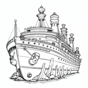 ausmalbild-von-einem-eindrucksvollen-schiff-an-der-kueste