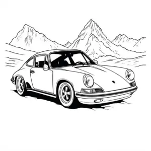 ausmalbild-von-einem-porsche-in-den-bergen