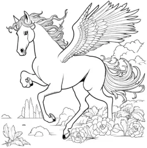 ausmalbild-von-einhorn-artigem-pferd-mit-fluegeln