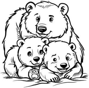 ausmalbild-von-kuschelnden-baeren-in-einer-familie