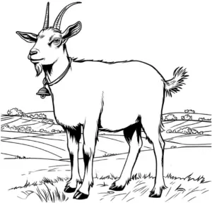 ausmalbild-von-wiesenziege-in-der-natur