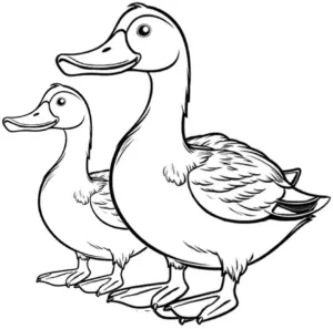 ausmalbild-von-zwei-enten-auf-einem-bauernhof