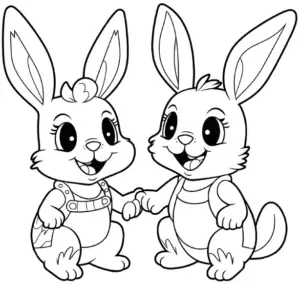 ausmalbild-von-zwei-froehlichen-kaninchen