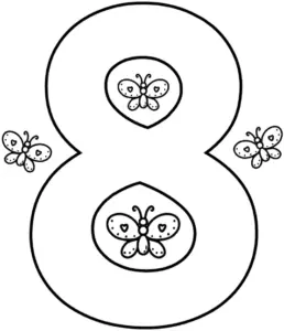 ausmalbild-zahl-8-mit-schmetterlingen