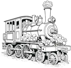 ausmalbild-zuglokomotive-mit-blumen