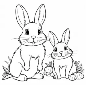 ausmalbild-zwei-kaninchen-mit-karotten