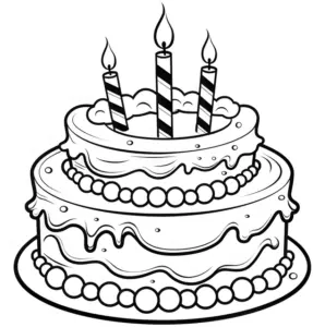 ausmalbild-zwei-stoeckige-torte-mit-kerzen