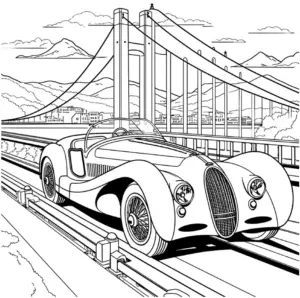 auto-bruecke-und-berge-ausmalbild