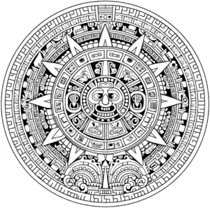 aztekischer-kalender-ausmalbild-mit-geometrischen-mustern