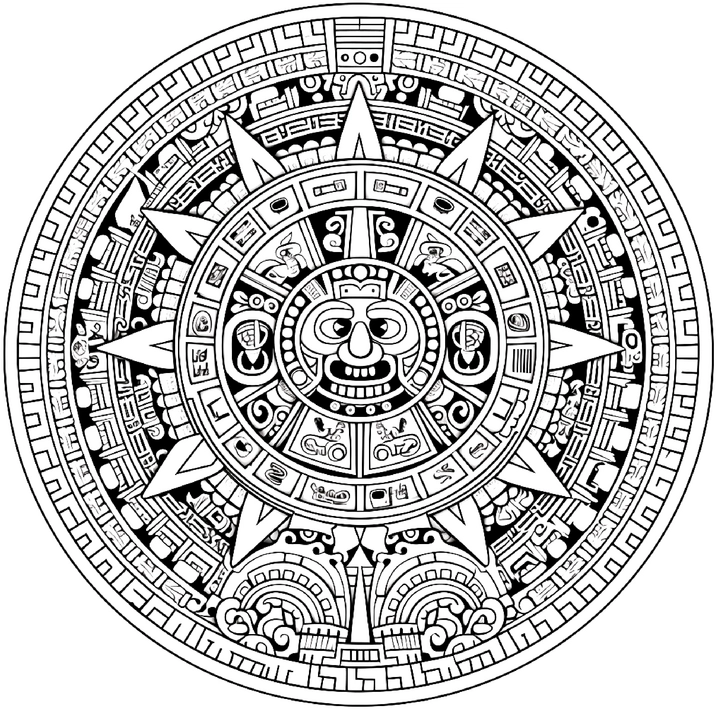 aztekischer-kalender-ausmalbild-mit-geometrischen-mustern