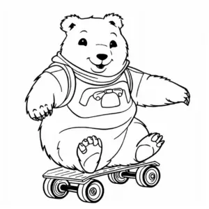 baer-auf-skateboard-ausmalbild