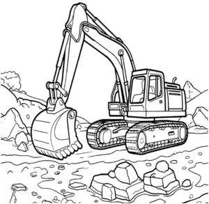 bagger-ausmalbild-auf-baustelle
