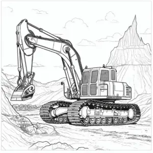 bagger-ausmalbild-in-einer-baulandschaft