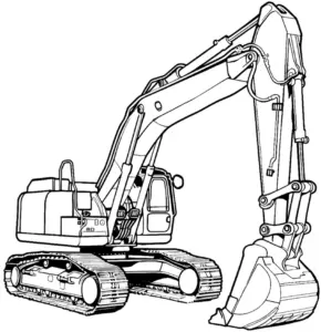 bagger-ausmalbild-mit-detaillierter-darstellung