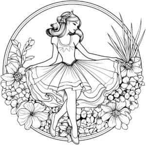 ballerina-im-blumenmeer-ausmalbild