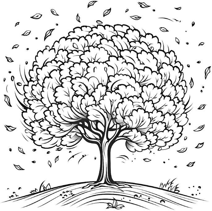 baum-im-herbst-mit-wehendem-blatt-ausmalbild